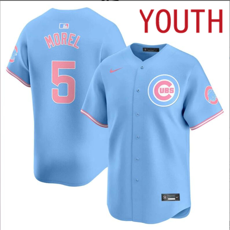 Youth  Chicago Cubs #5 Morel blue 2024 Nike MLB jersey->youth nfl jersey->Youth Jersey